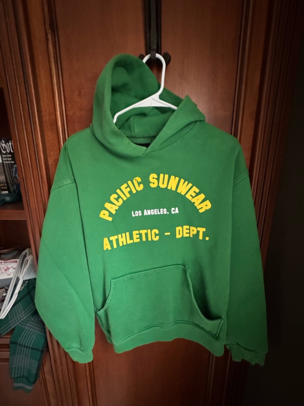PacSun Green Hoodie with Yellow Lettering - Picture 2 of 6